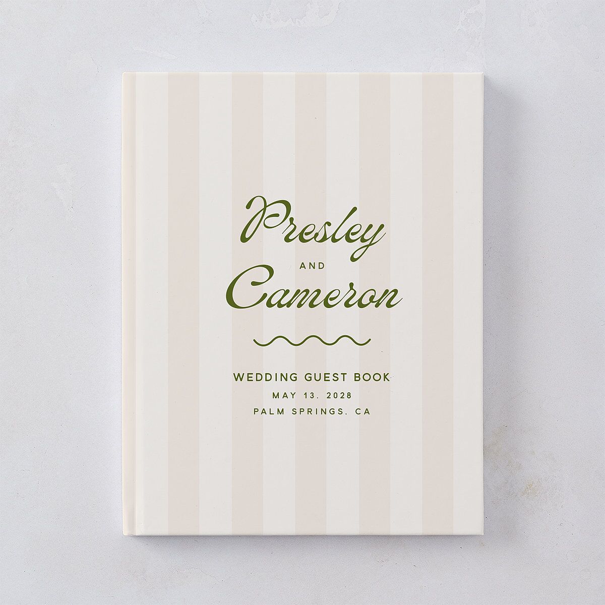 Cabana Stripes Guest Books Olive