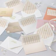 Eclectic Painted Stripes Wedding Invitations Pear Signature Blank No Standard
