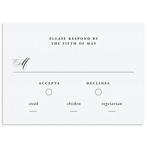 Opulent Garden Foil Wedding Response Cards Gold Licorice Signature Standard