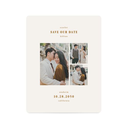 Elegant Minimalist Photo Save The Date Magnets Saddle Magnet Paper
