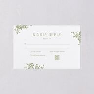 Fairytale Lace Floral Frame All-in-One Wedding Invitations Moss Signature Light Both Recipient and Return Addresses No