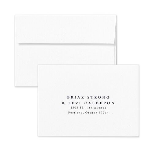 Elegant Farmhouse Lavender Response Card Envelopes White Dark Navy Return Address Signature Standard