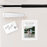 Greenery Frame Save The Date Magnets Pure White Magnet Paper