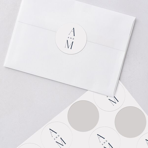 Estate Wedding Stickers Moody Blue Circle