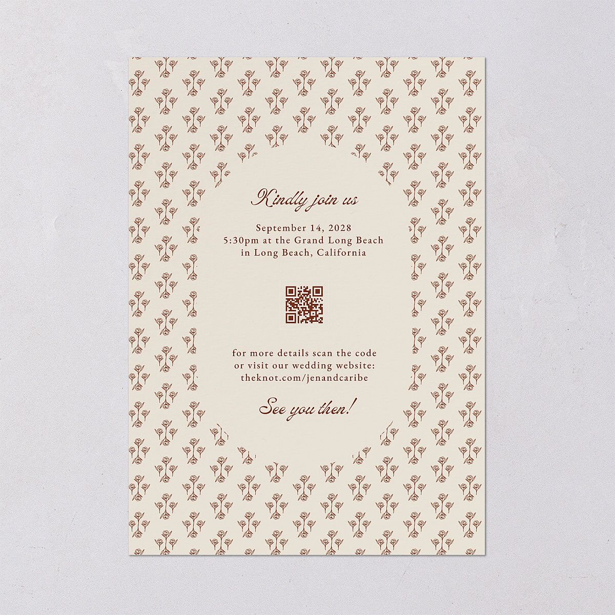 Vintage Romantic Photo Wedding Invitations Copper Signature Blank No Standard