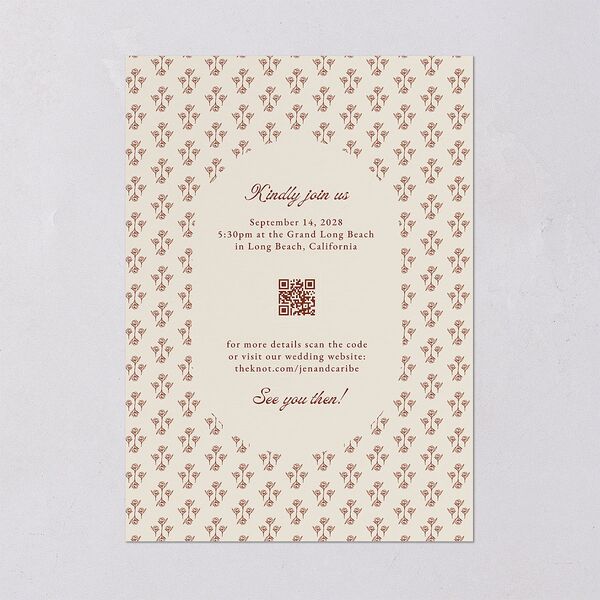 Vintage Romantic Photo Wedding Invitations Copper Signature Blank No Standard