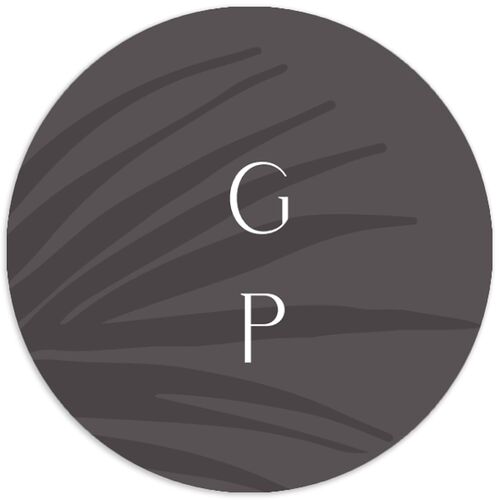 Lavish Palm Wedding Stickers Pure White Circle