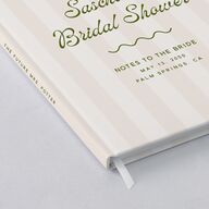Cabana Stripes Bridal Shower Guest Books Olive