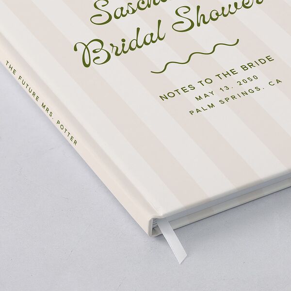 Cabana Stripes Bridal Shower Guest Books Olive