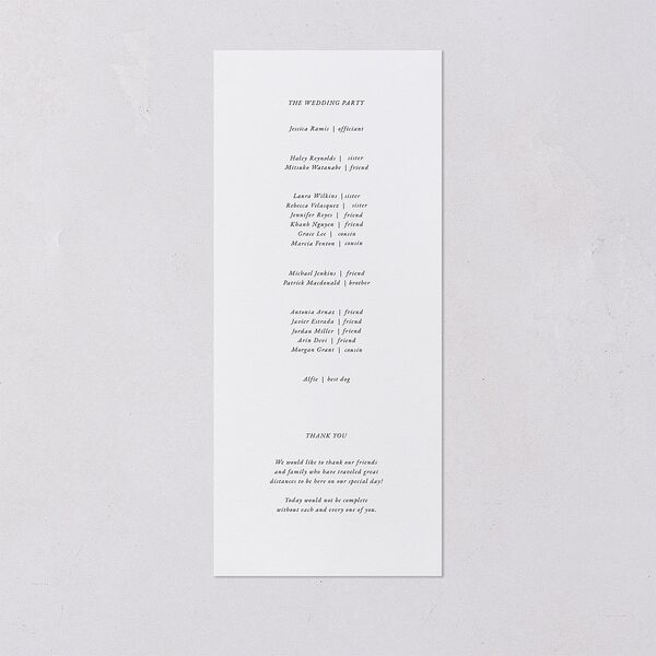 Manhattan Wedding Programs Pure White Signature