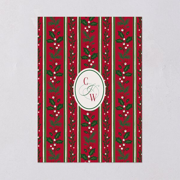Elegant Vintage Christmas Wedding Invitations Jewel Red Signature Blank No Standard