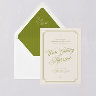 We're Getting Married Euro Envelope Liners Deep Olive Luxe