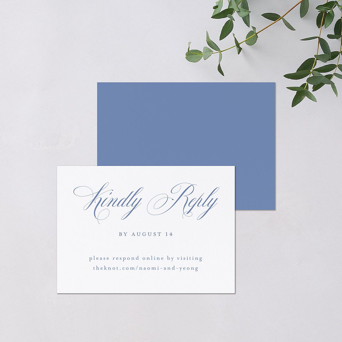 Vintage Florals URL RSVP Cards Regency Blue Signature Standard