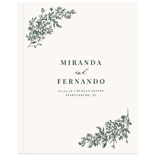 Botanical Branches Wedding Guest Book Dark Night