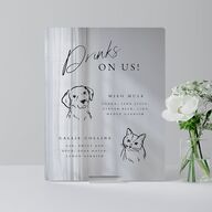 Drinks On Us Pet Drawings Mirrored Acrylic Tabletop Sign Small Pure White Mirrored Acrylic S Tabletop Table Standard