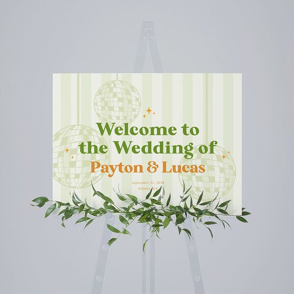 Colorful Retro Stripes Standard Welcome Sign Medium Sea Foam Standard Indoor Foam Core M Welcome