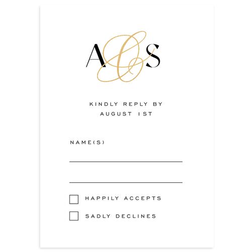 Together Wedding Response Cards Gold Licorice Signature Standard