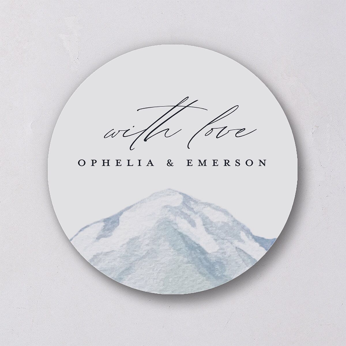 Mountain Wildflowers Wedding Stickers Dusty Blue