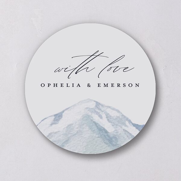 Mountain Wildflowers Wedding Stickers Dusty Blue