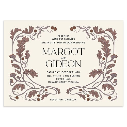 Climbing Leaves Wedding Invitations Copper Signature Blank No Standard