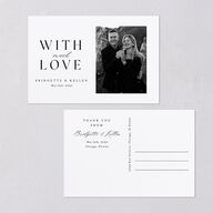 Timeless Typography Thank You Postcards Pure White