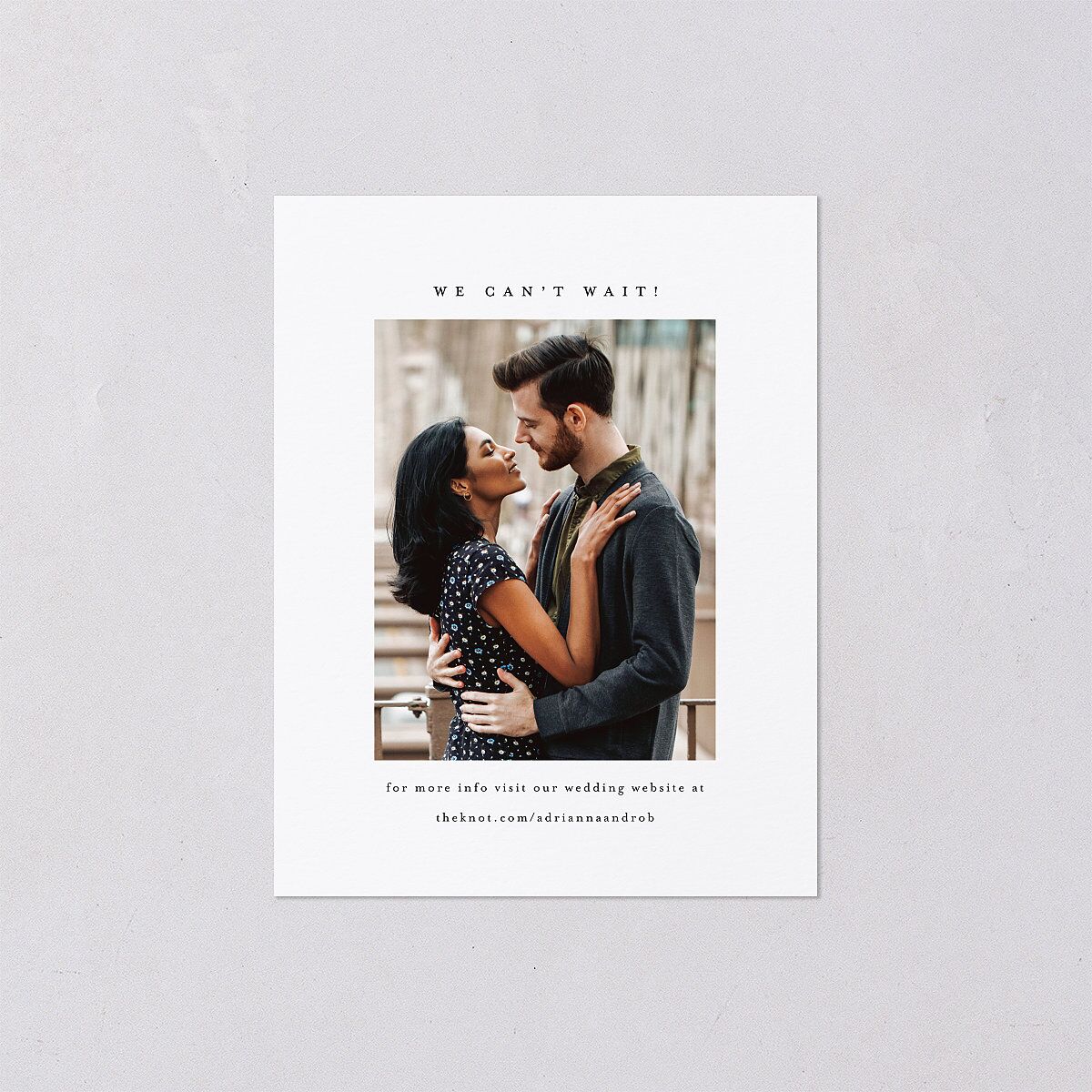 Simple Photo Save the Date Petite Cards Pure White Signature smooth Blank No Standard
