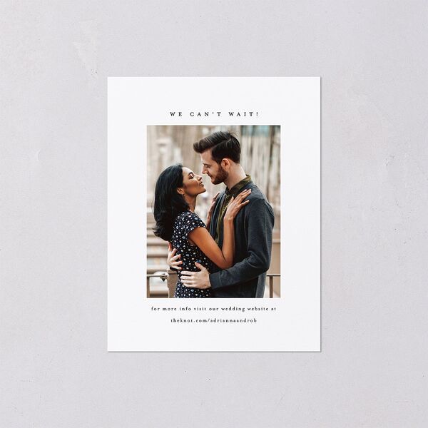 Simple Photo Save the Date Petite Cards Pure White Signature smooth Blank No Standard