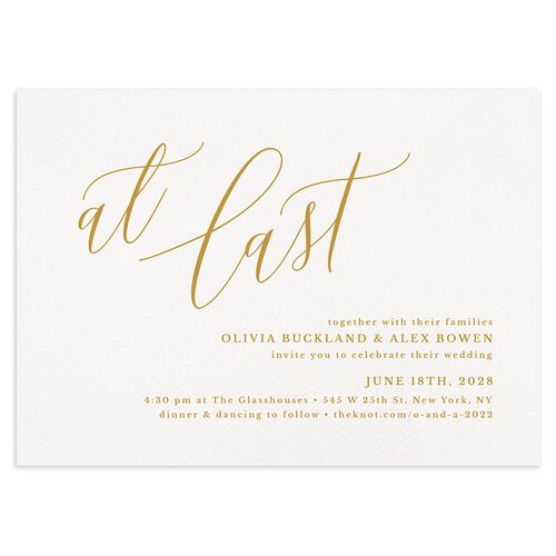 At Last Wedding Invitations Marigold Signature Blank No Standard