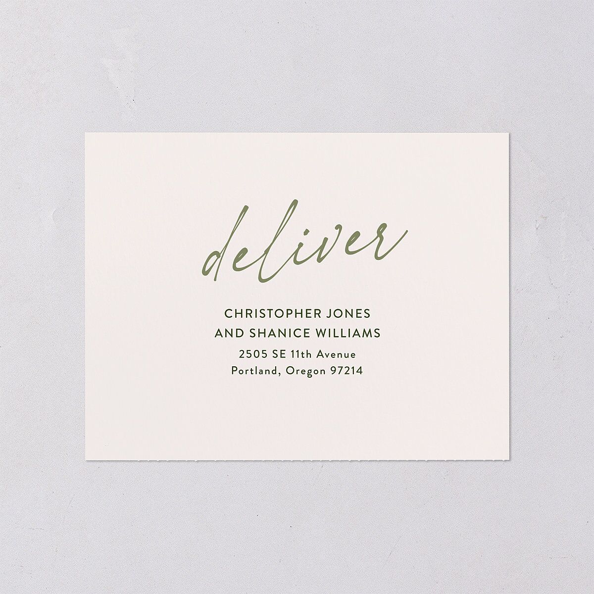 Forever Arch All-in-One Wedding Invitations Moss Signature Light Both Recipient and Return Addresses No