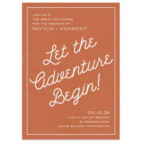 Happy Campers Wedding Invitations Terracotta Signature Blank No Standard