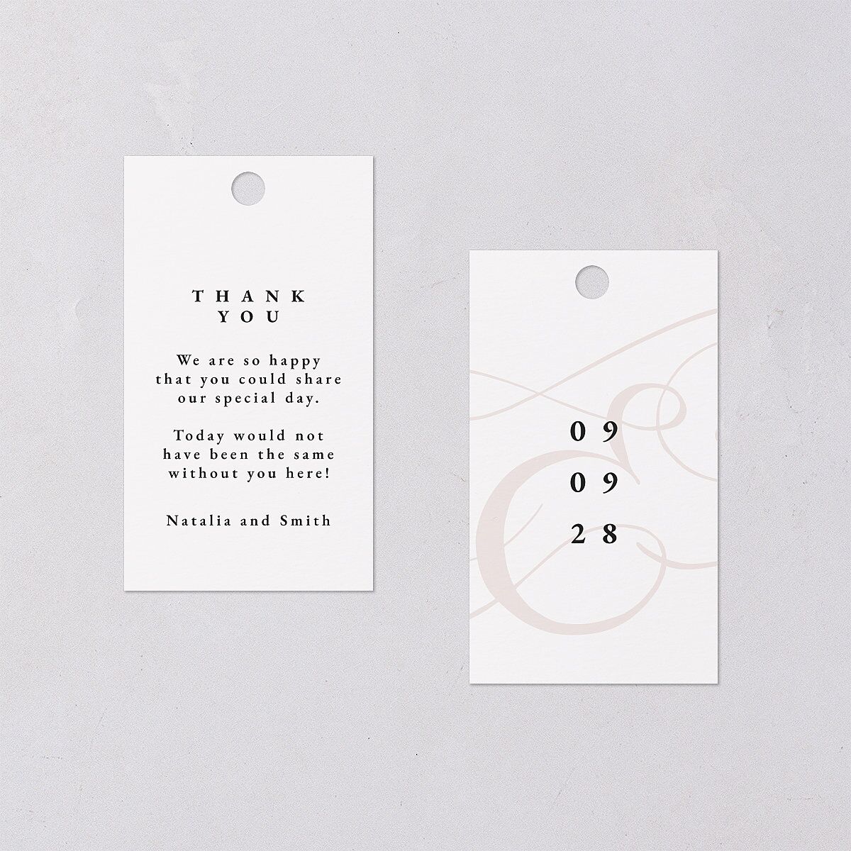 Ampersand Flourish Favor Gift Tags Snow Signature
