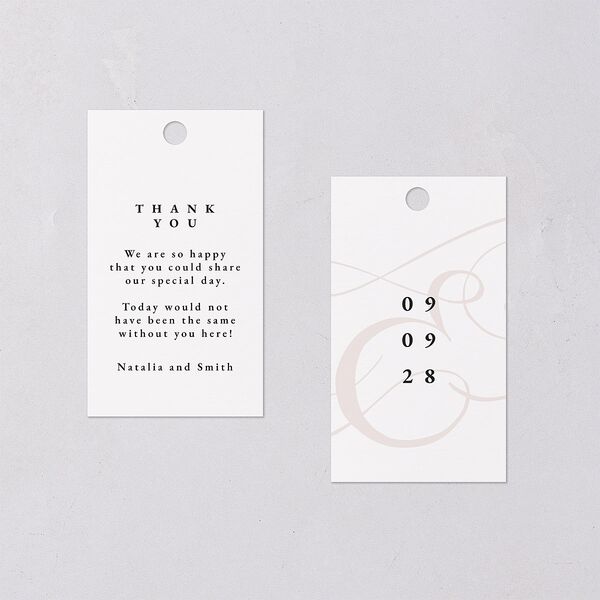 Ampersand Flourish Favor Gift Tags Snow Signature