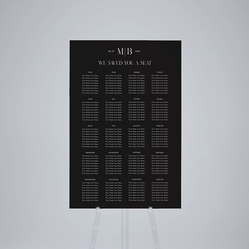 Monogram Portrait Standard Seating Chart Large Midnight Standard Outdoor Corrugated L Seating