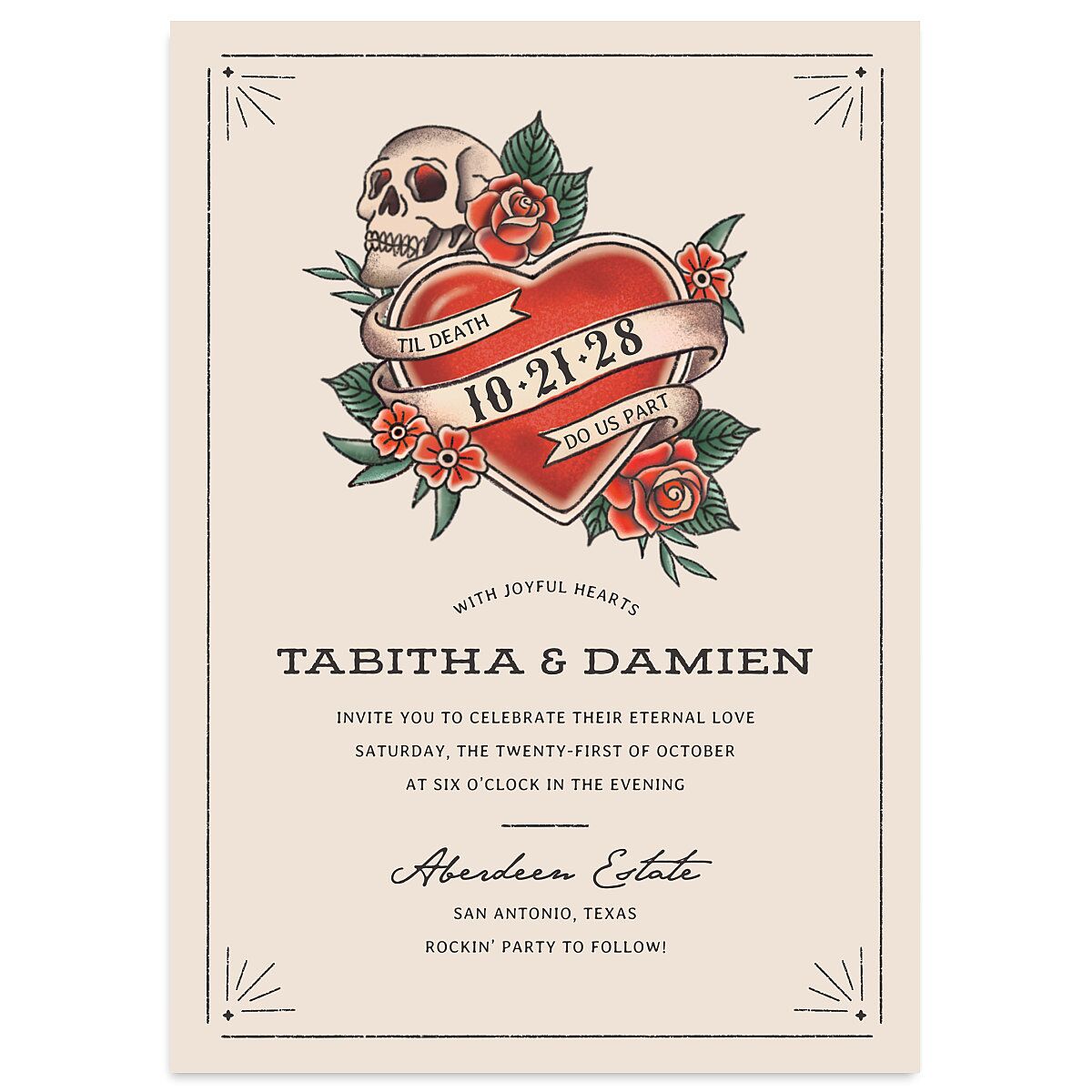 Til Death Tattoos Wedding Invitations
