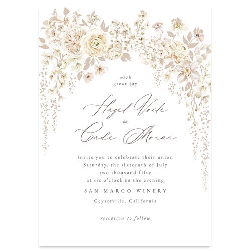 Luxury Floral Archway Wedding Invitations Dijon Signature Blank No Standard