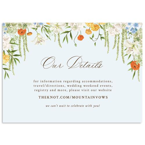 Romantic Floral Mountain Wedding Enclosure Cards Marigold Signature Standard