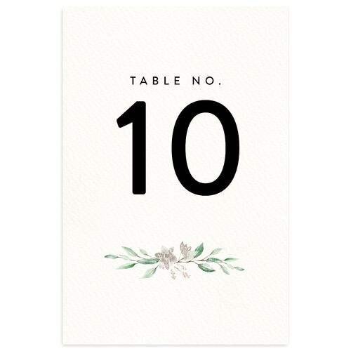 Watercolor Crest Table Numbers Licorice Signature