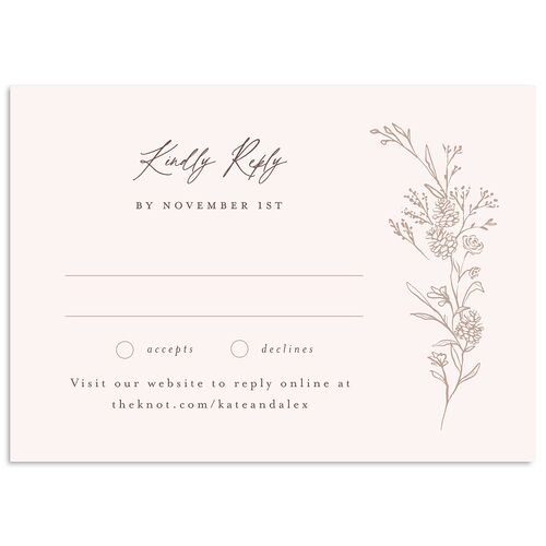 Romantic Branches Wedding Response Cards Fawn Signature Standard