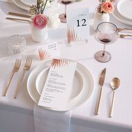 Lavish Palm Place Cards Rose Gold Pure White Signature