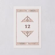 Indian Painted Henna Table Numbers Chestnut Signature