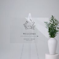 Natural Monogram Acrylic Direction Sign Large Midnight Navy Standard Acrylic L Direction