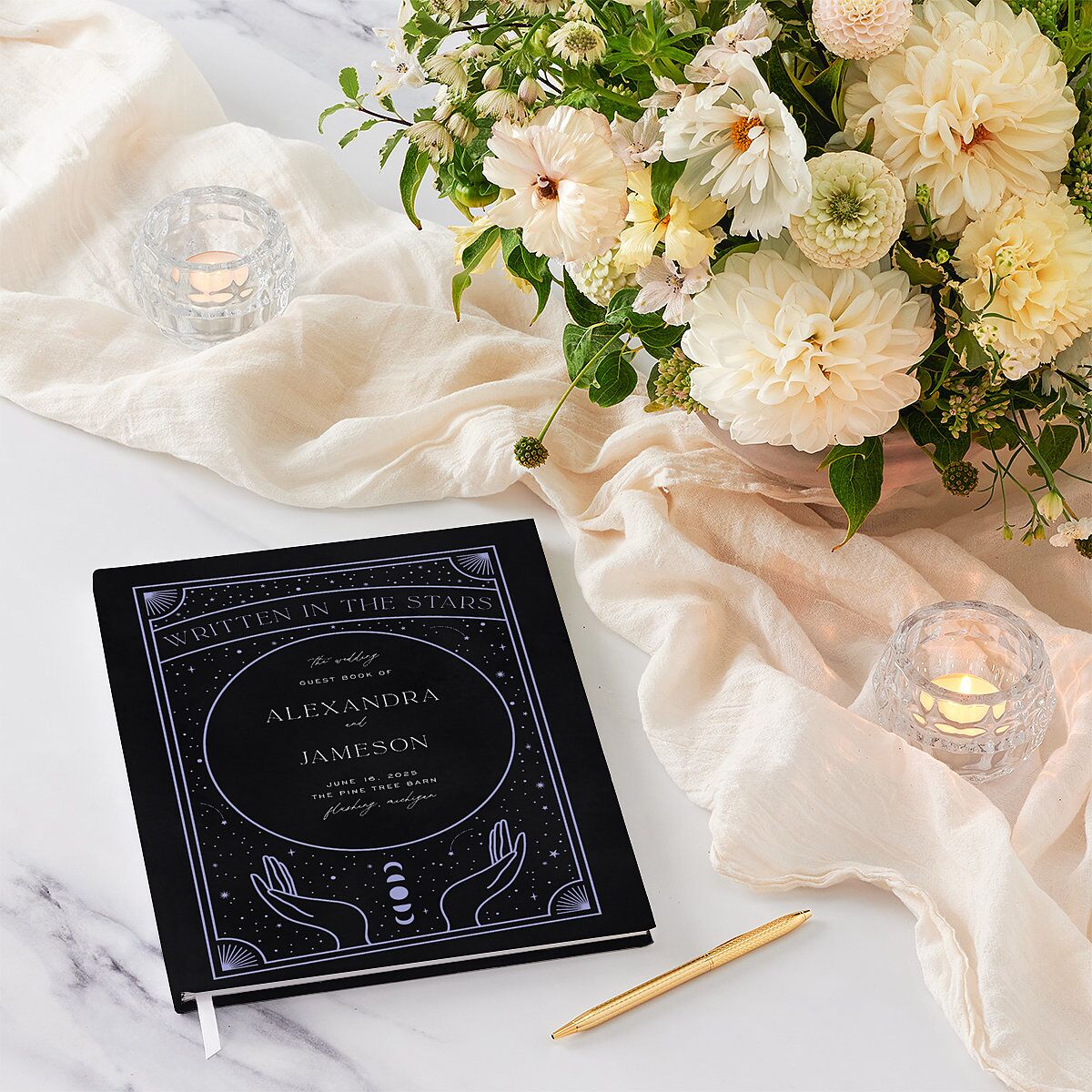 Written In The Stars Wedding Guest Book Midnight