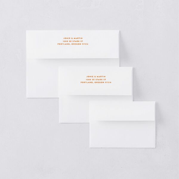 Wedstock Save the Date Magnet Envelopes White Red Clay Both Recipient and Return Addresses Signature Standard
