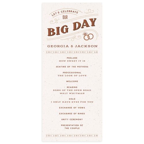 Western I Do BBQ Wedding Programs Saddle Signature