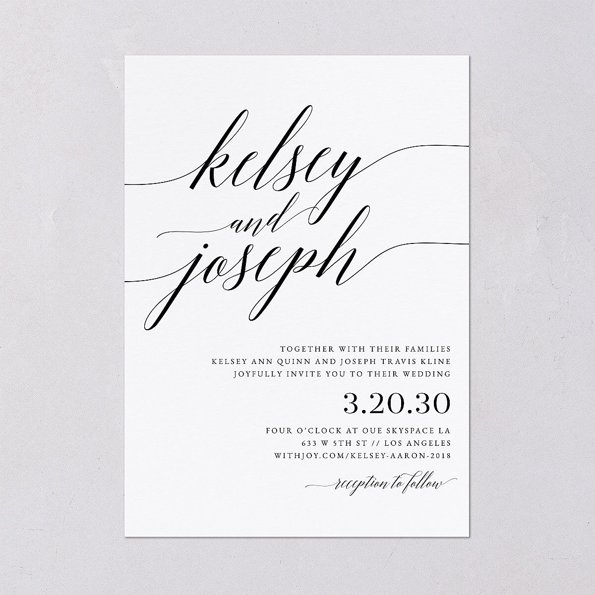 Painted Minimal Wedding Invitations Midnight Signature Blank No Standard