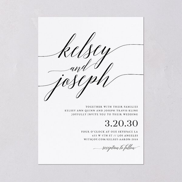 Painted Minimal Wedding Invitations Midnight Signature Blank No Standard