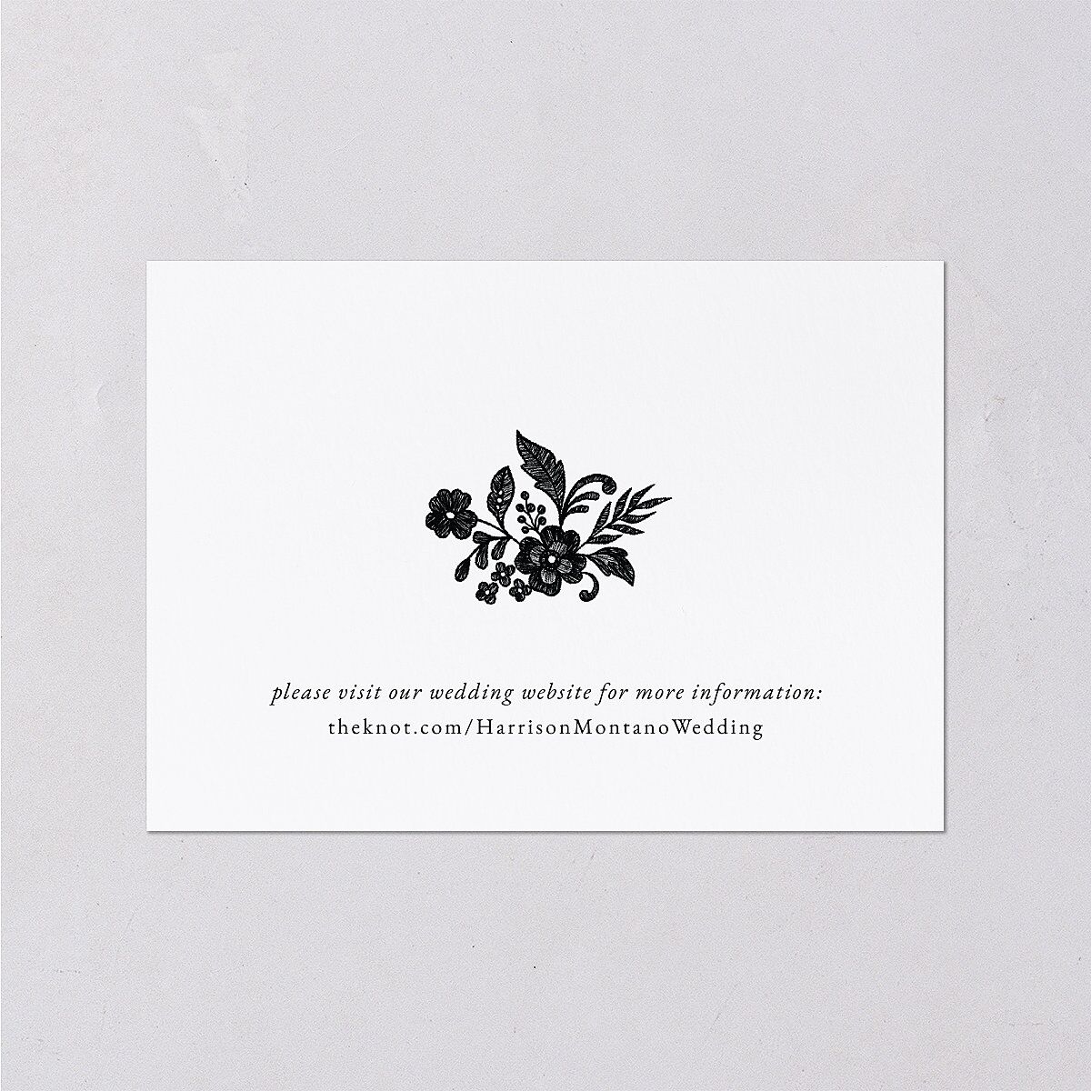 Ornate Lace Wedding Event Detail Cards Midnight Signature Standard