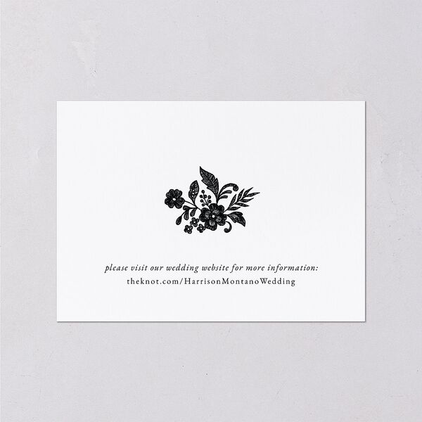 Ornate Lace Wedding Event Detail Cards Midnight Signature Standard