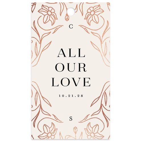 Floral Opulence Favor Gift Tags Rose Gold Champagne Signature