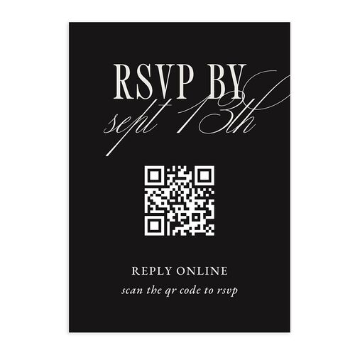 Elegant Classic QR Code RSVP Cards Midnight Signature Standard